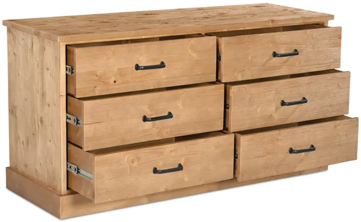 Tade 6 Drawer Dresser Honey Pine