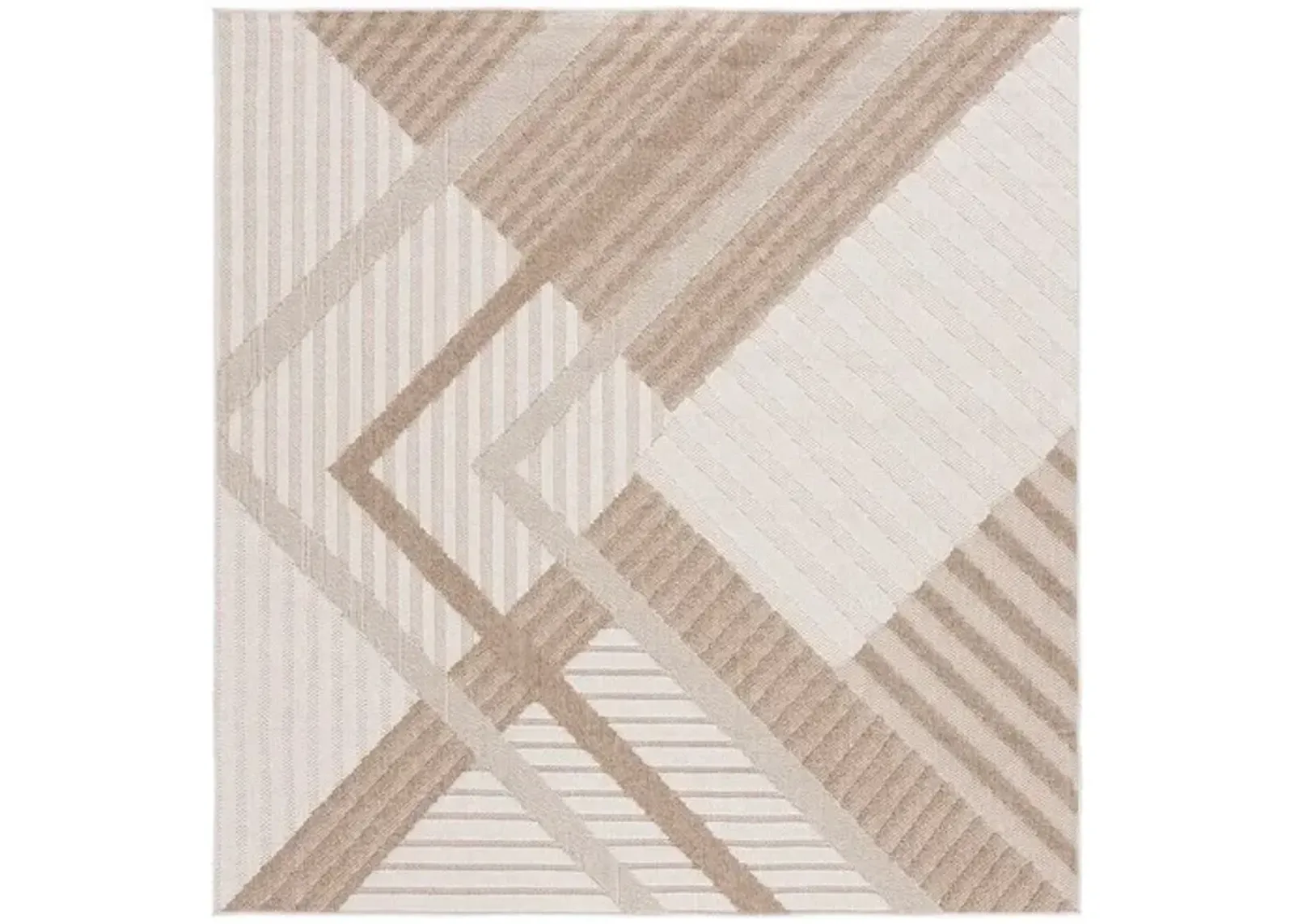 GLOBAL 220 Beige 5'-3' X 5'-3' Square Square Rug