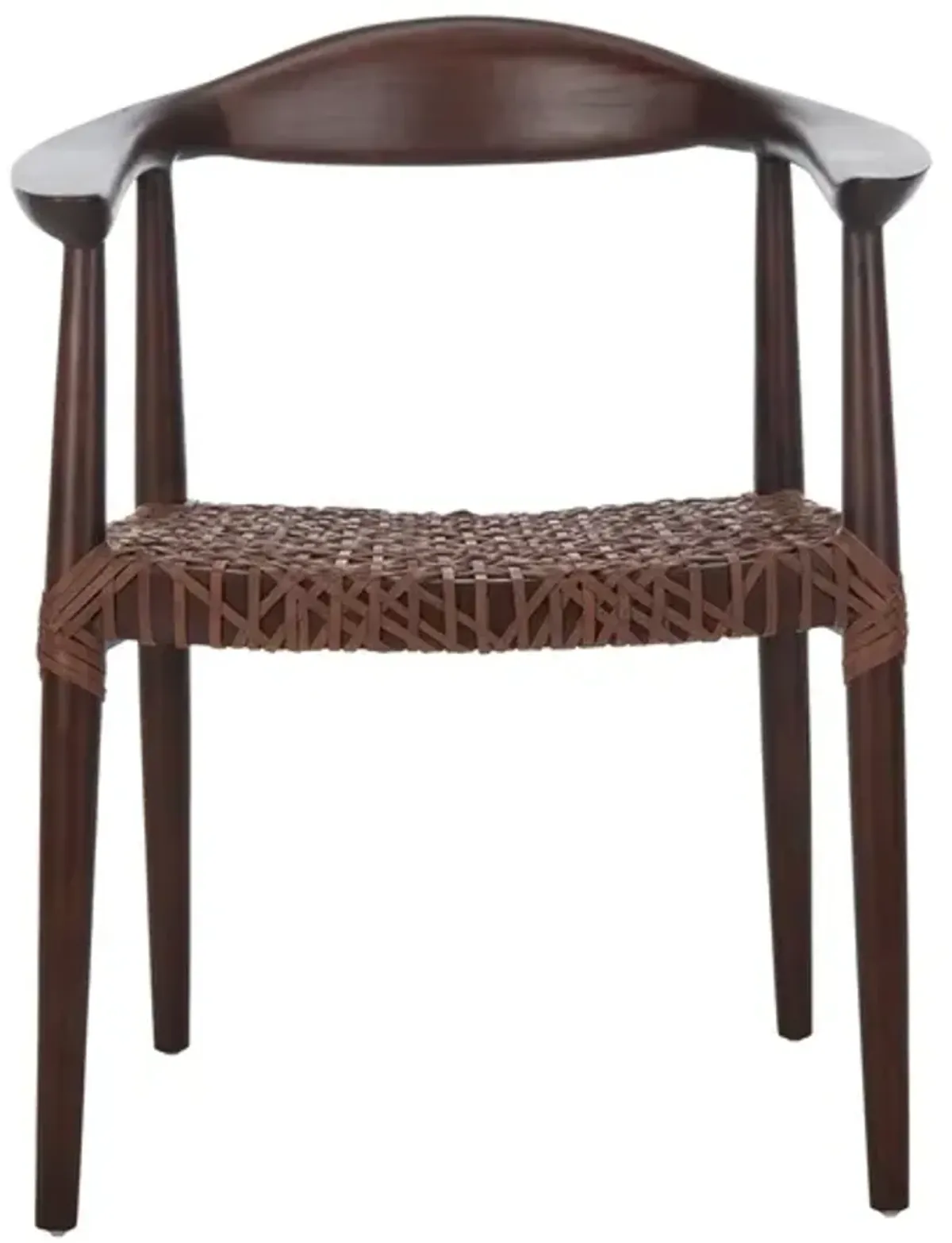 JUNEAU LEATHER WOVEN ACCENT CHAIR