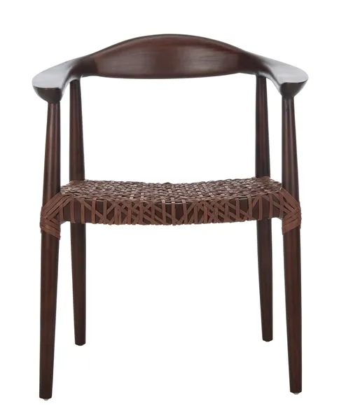 JUNEAU LEATHER WOVEN ACCENT CHAIR