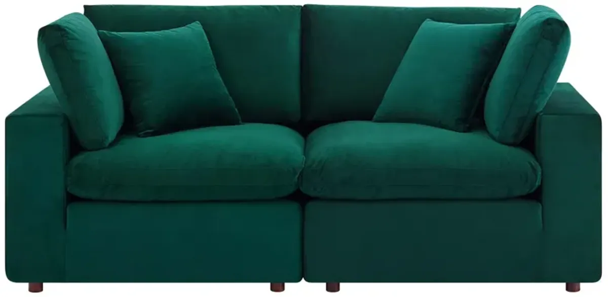 Commix Down Filled Overstuffed Performance Velvet Loveseat