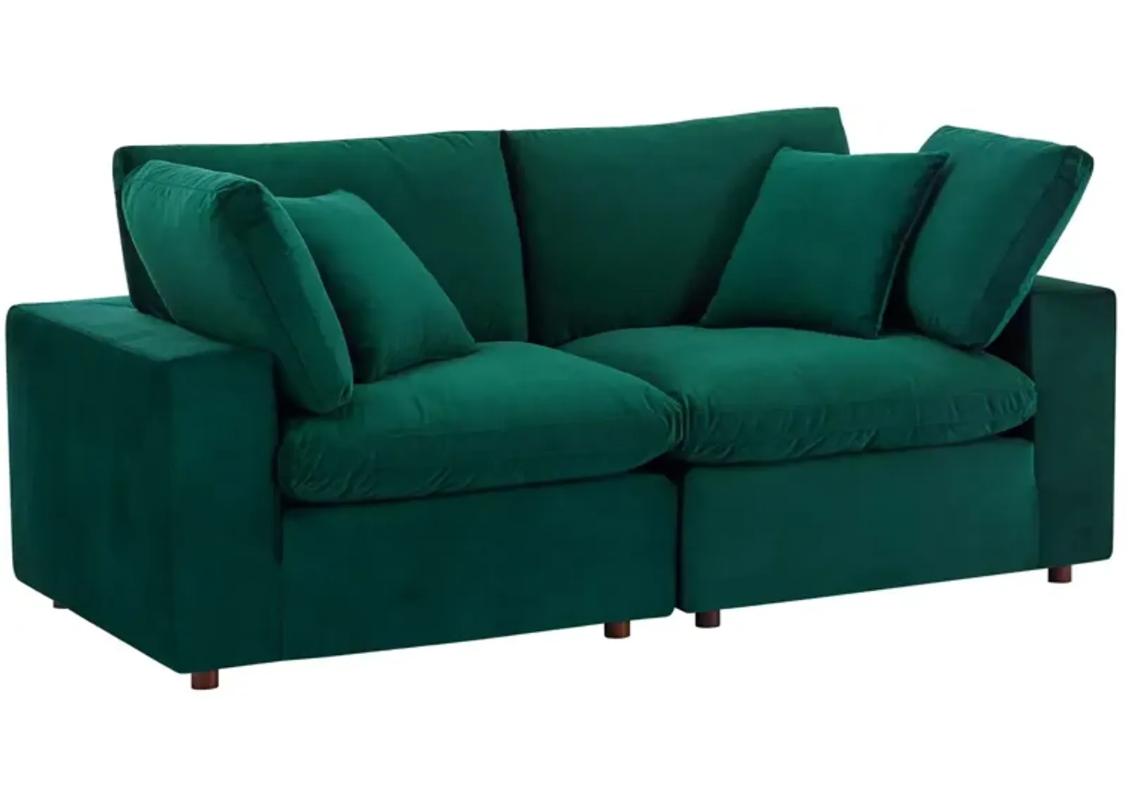 Commix Down Filled Overstuffed Performance Velvet Loveseat