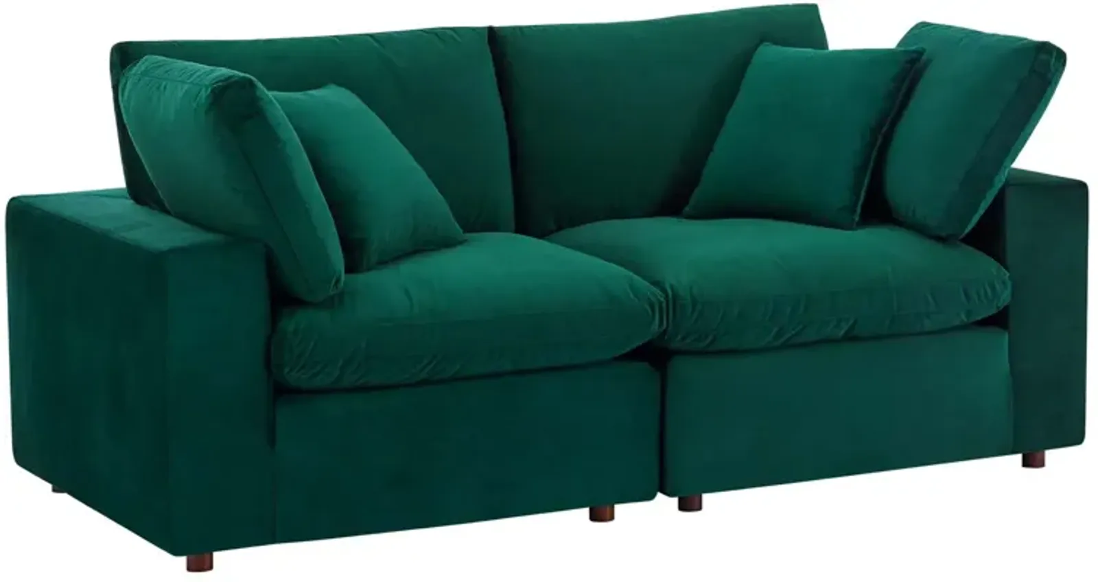 Commix Down Filled Overstuffed Performance Velvet Loveseat