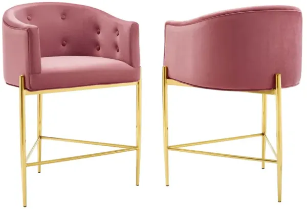 Savour Tufted Performance Velvet Counter Stool Set of 2