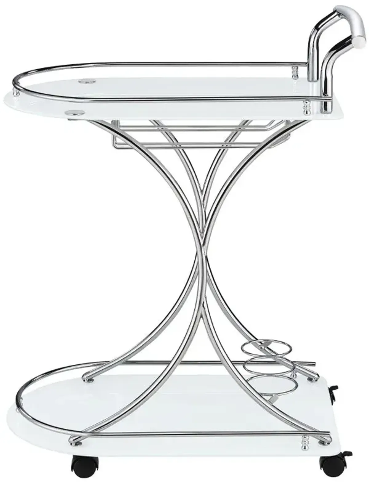 Elfman 2-shelve Serving Cart Chrome and White