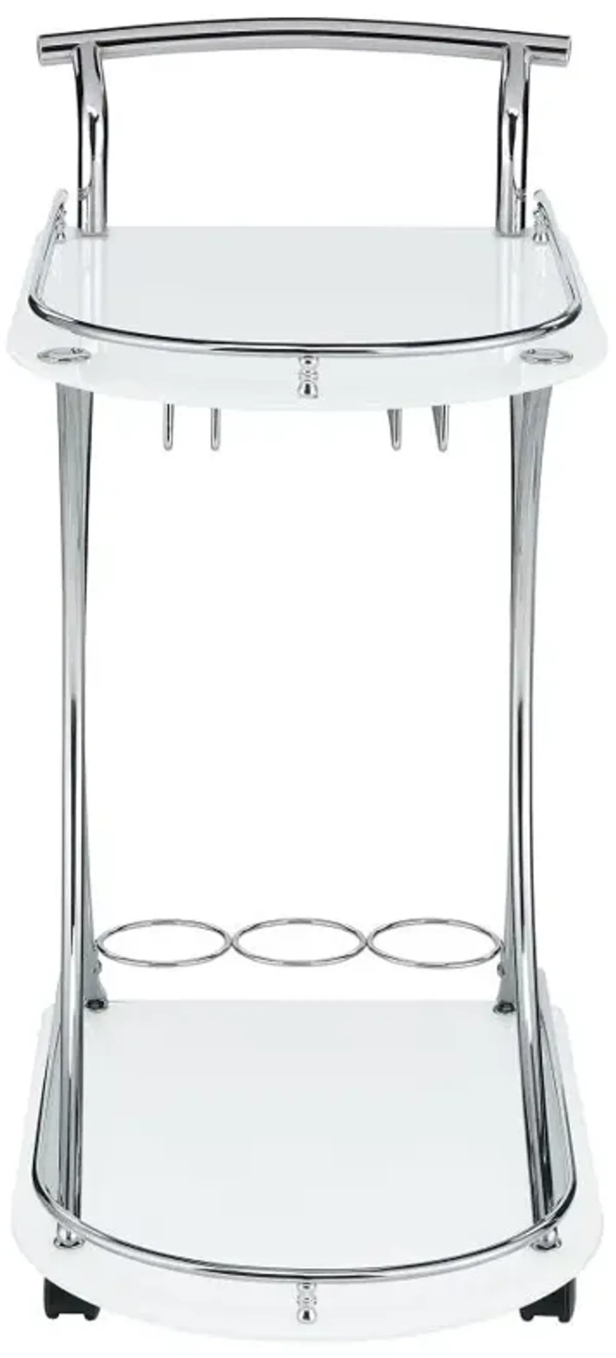 Elfman 2-shelve Serving Cart Chrome and White