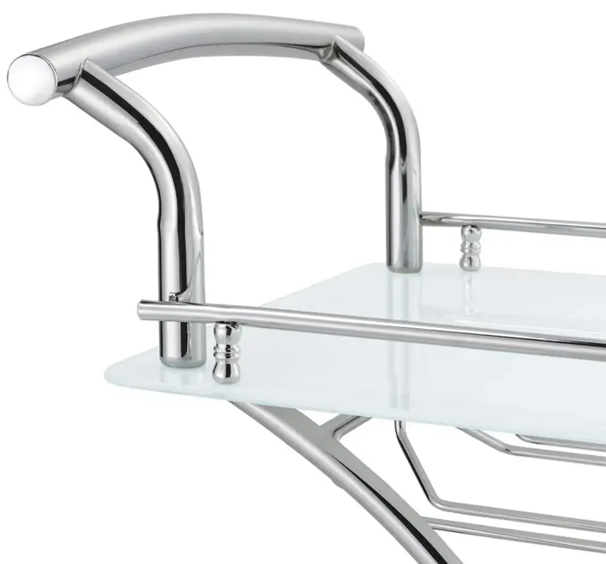 Elfman 2-shelve Serving Cart Chrome and White