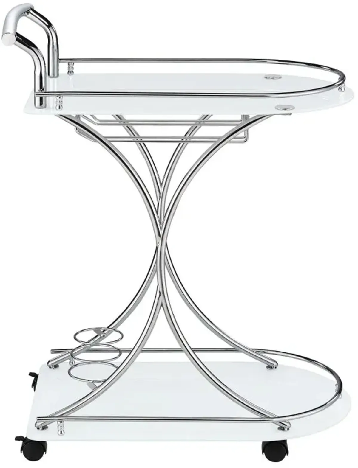 Elfman 2-shelve Serving Cart Chrome and White