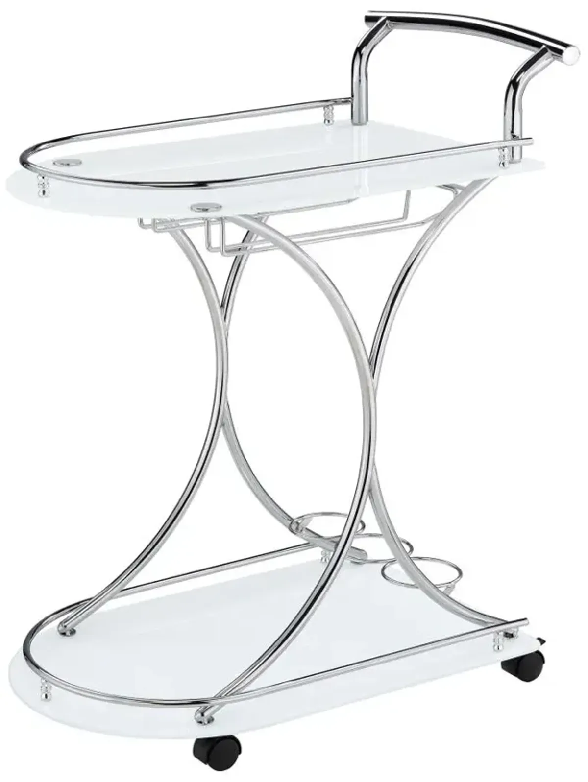 Elfman 2-shelve Serving Cart Chrome and White