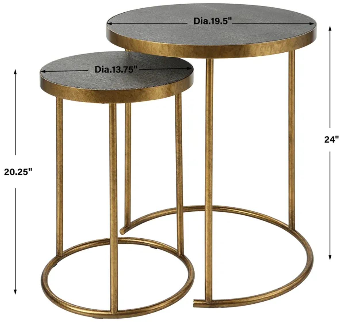 Aragon Brass Nesting Tables, S/2