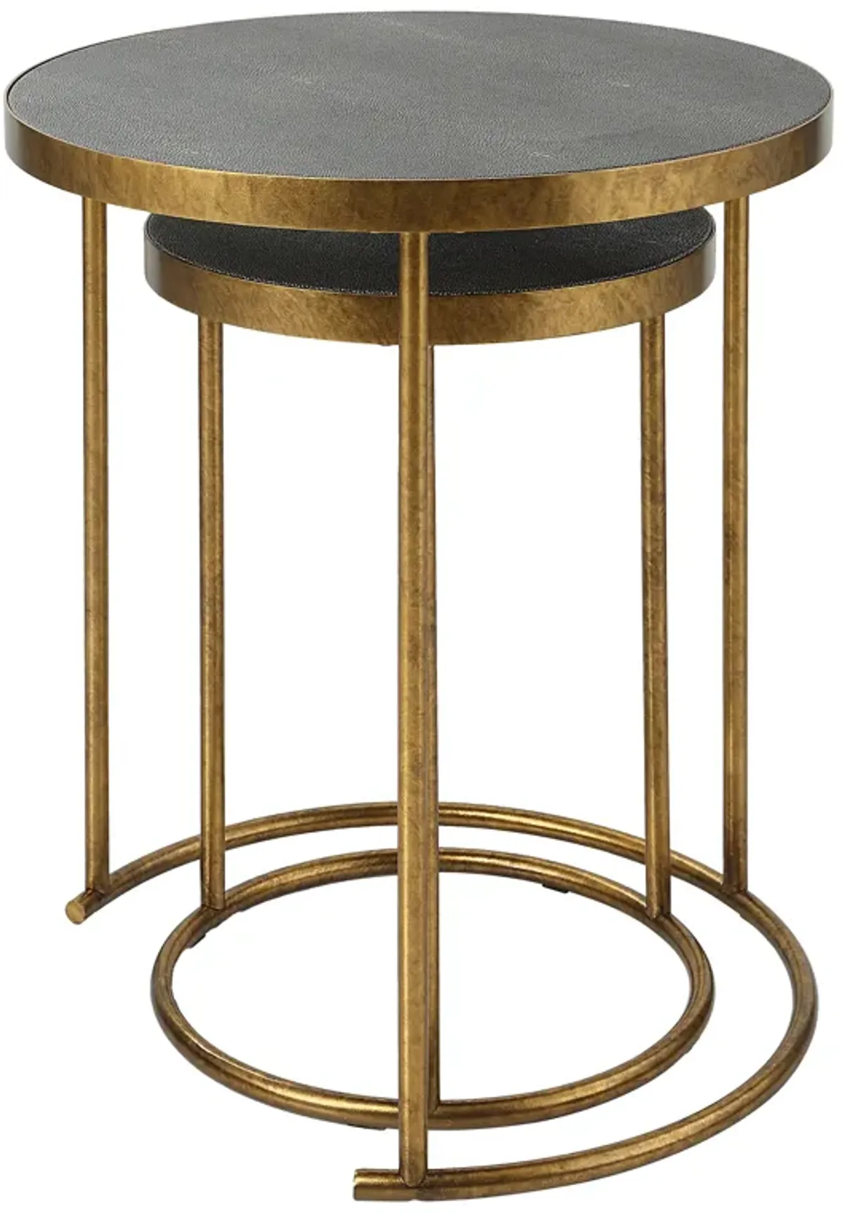 Aragon Brass Nesting Tables, S/2