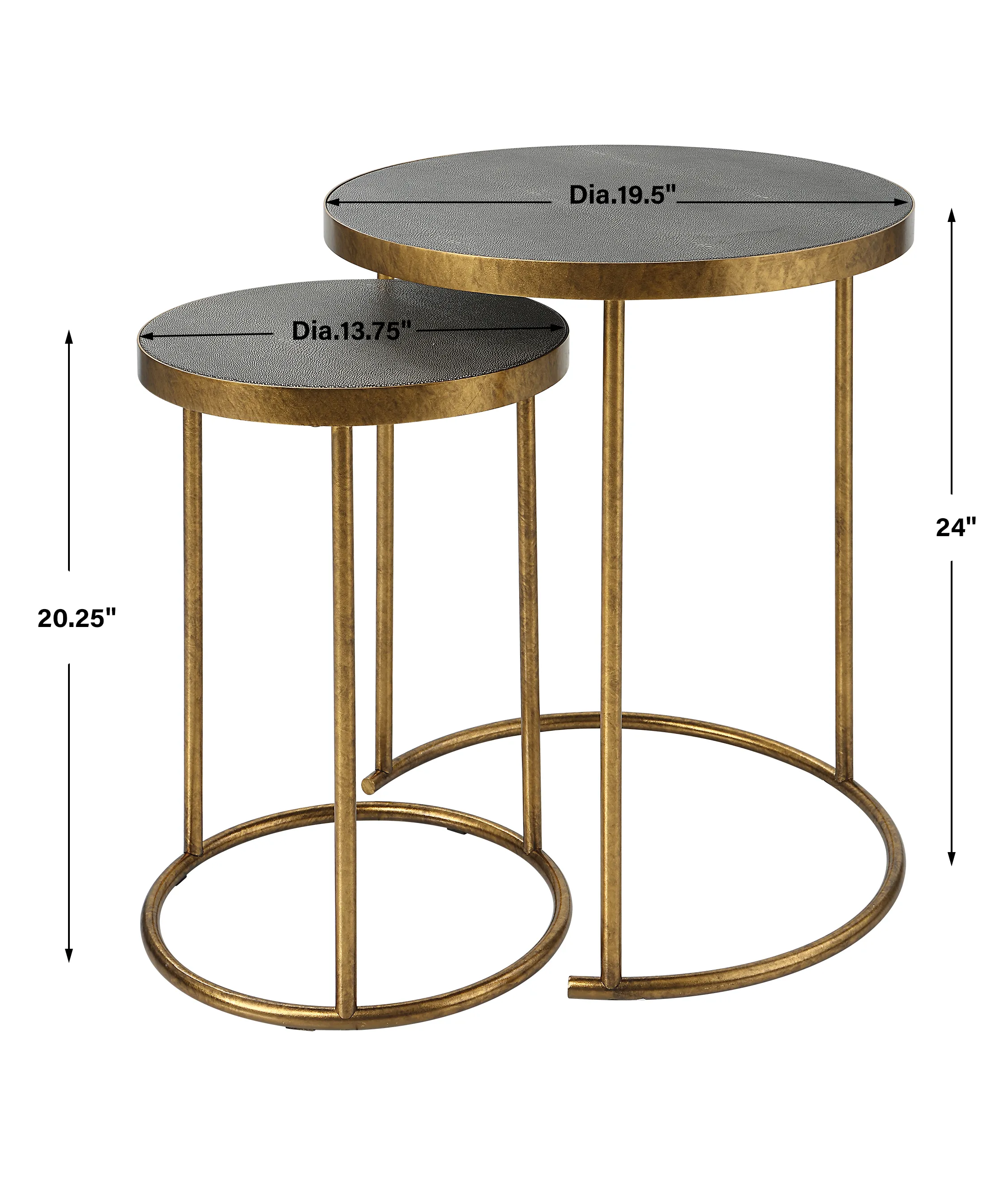 Aragon Brass Nesting Tables, S/2