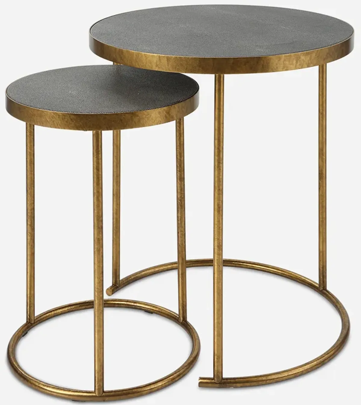 Aragon Brass Nesting Tables, S/2