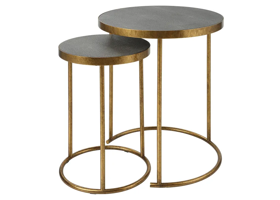 Aragon Brass Nesting Tables, S/2