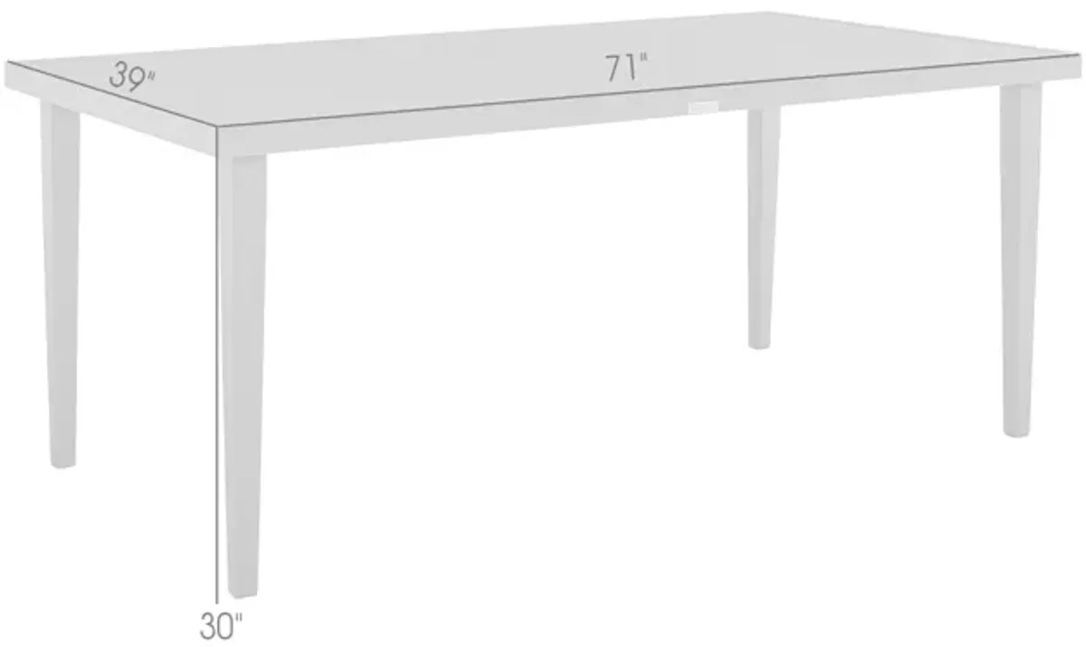 Silvana Outdoor Aluminum Gray Rectangle Dining Table