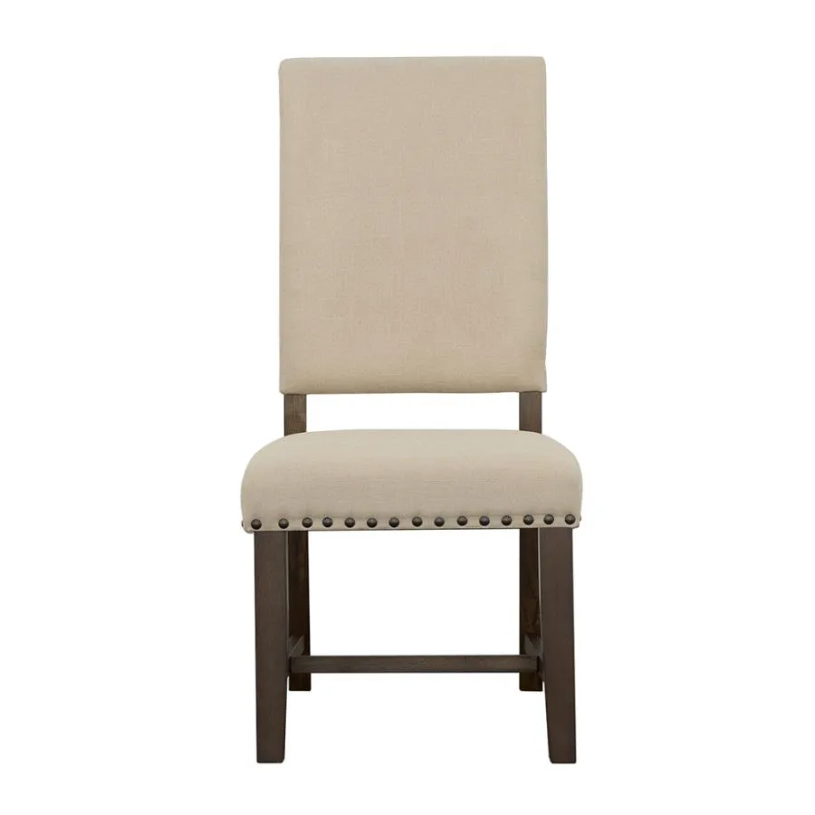 Twain Upholstered Side Chairs Beige (Set of 2)