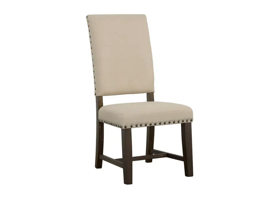 Twain Upholstered Side Chairs Beige (Set of 2)