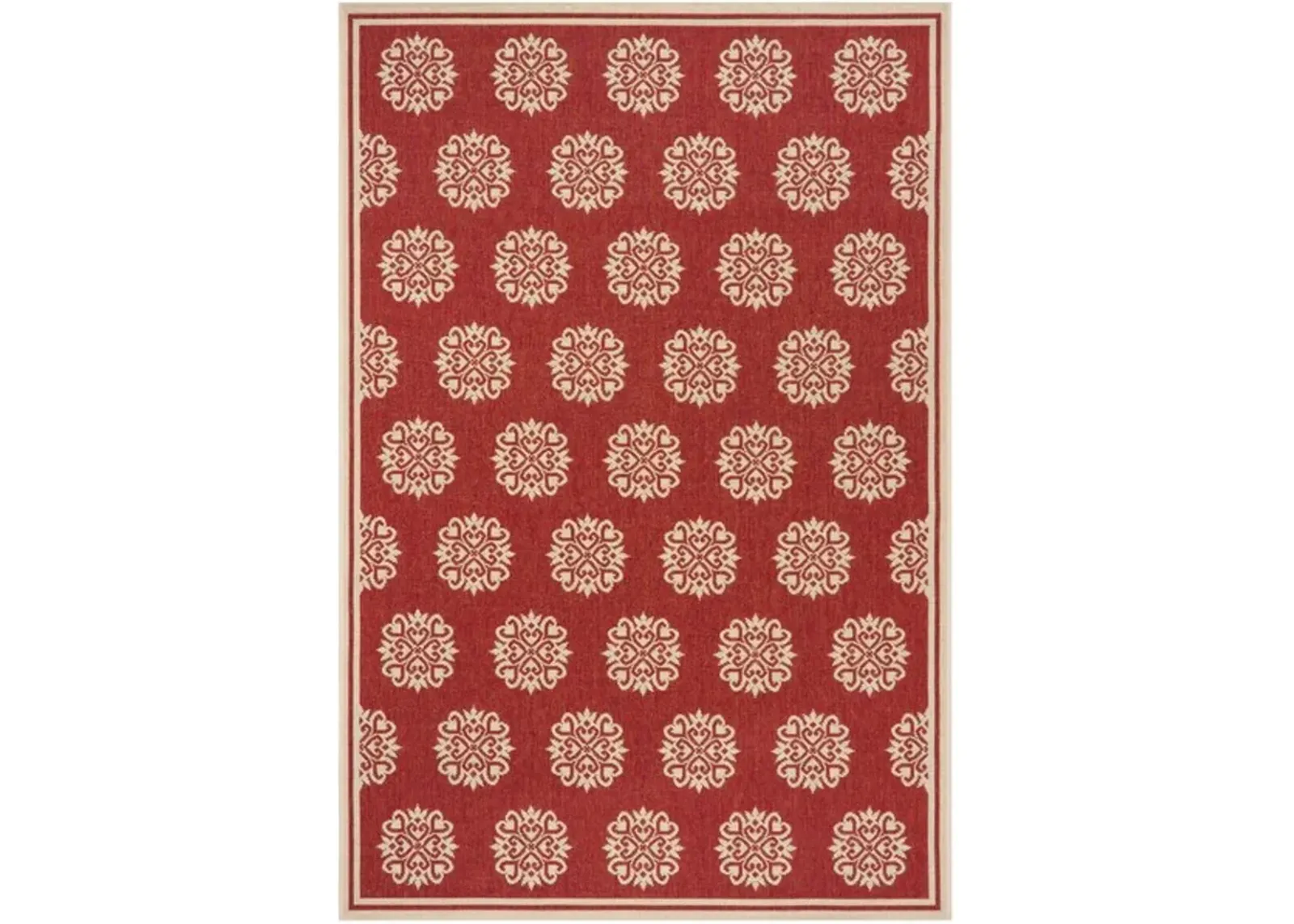 LINDEN 181 Collection LND181Q-5 Red / Creme 5'-3" X 7'-6"