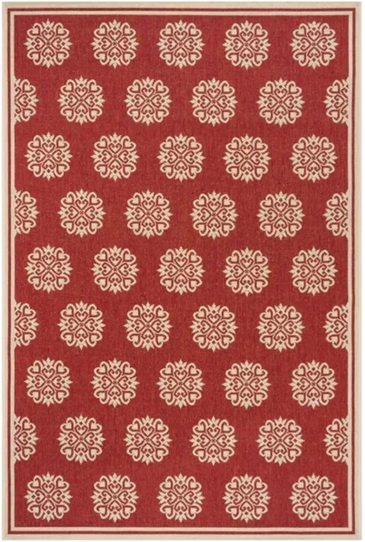 LINDEN 181 Collection LND181Q-5 Red / Creme 5'-3" X 7'-6"