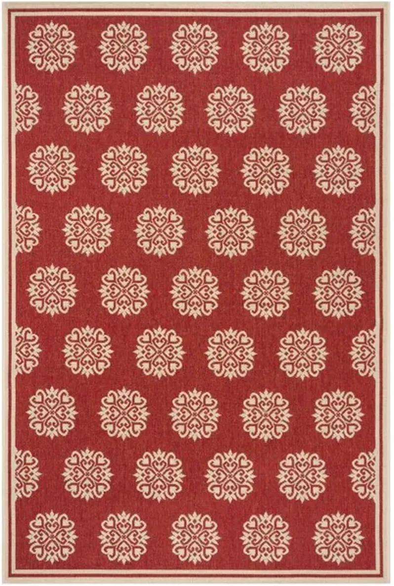 LINDEN 181 Collection LND181Q-5 Red / Creme 5'-3" X 7'-6"