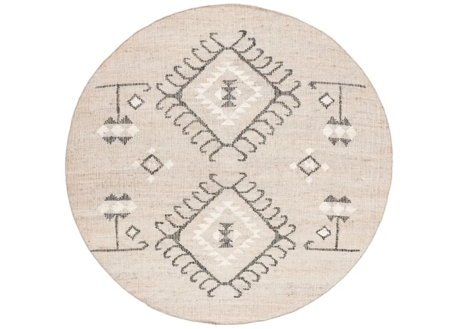 KILIM 762 GREY  3' x 3' Round Round Rug