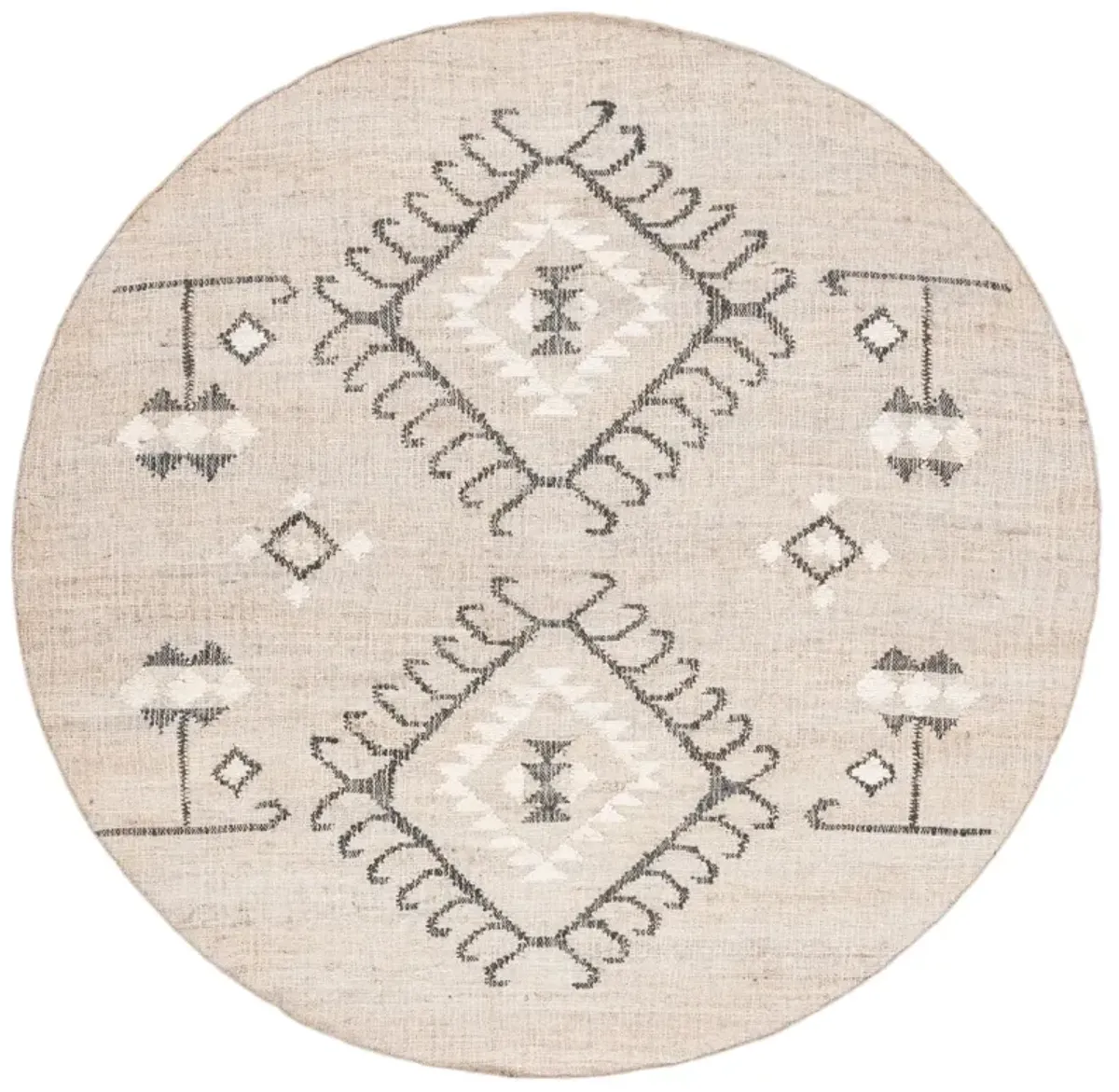 KILIM 762 GREY  3' x 3' Round Round Rug