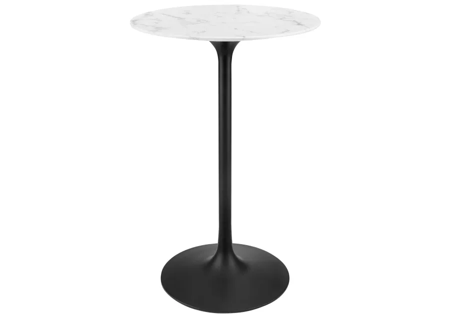 Lippa 28" Round Artificial Marble Bar Table