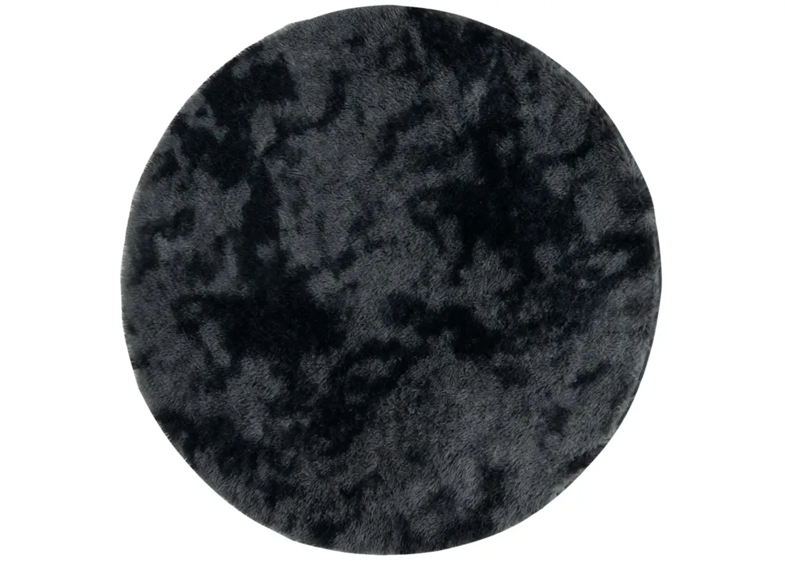 RAINBOW SHAG 100 DARK GREY 4' x 4' Round Round Rug