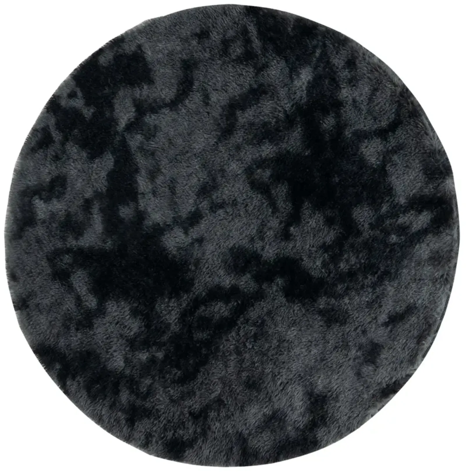 RAINBOW SHAG 100 DARK GREY 4' x 4' Round Round Rug