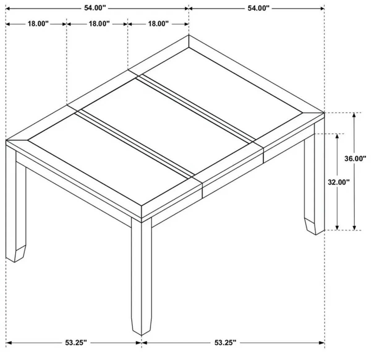 Elodie Counter Height Dining Table with Extension Leaf Grey and Black