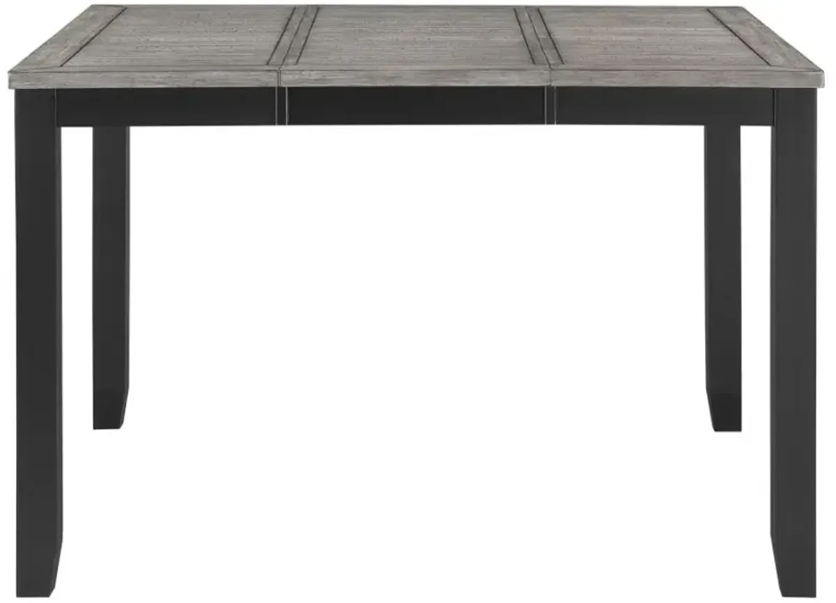 Elodie Counter Height Dining Table with Extension Leaf Grey and Black