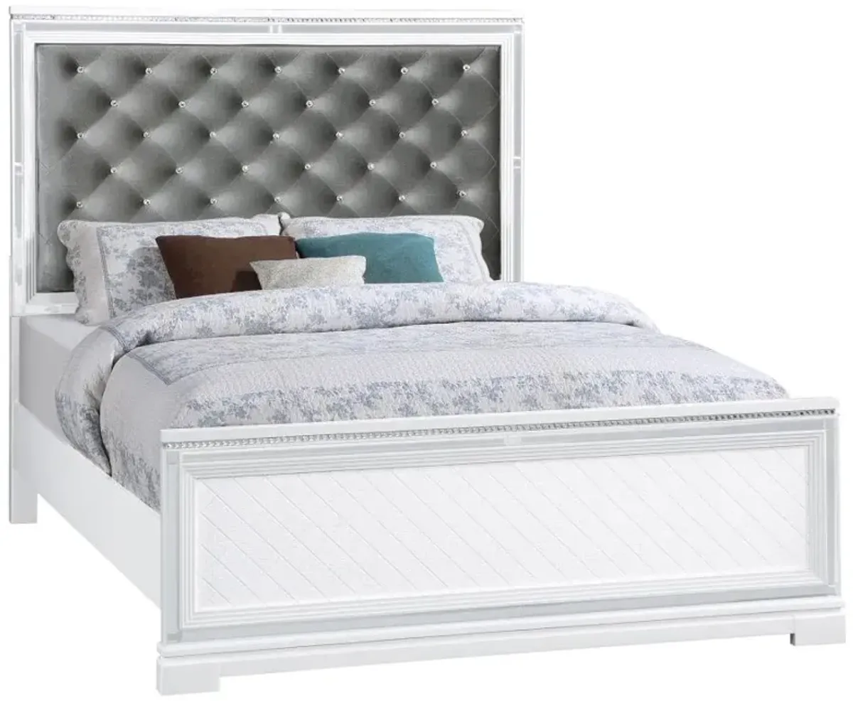 Eleanor Upholstered Tufted Bed White