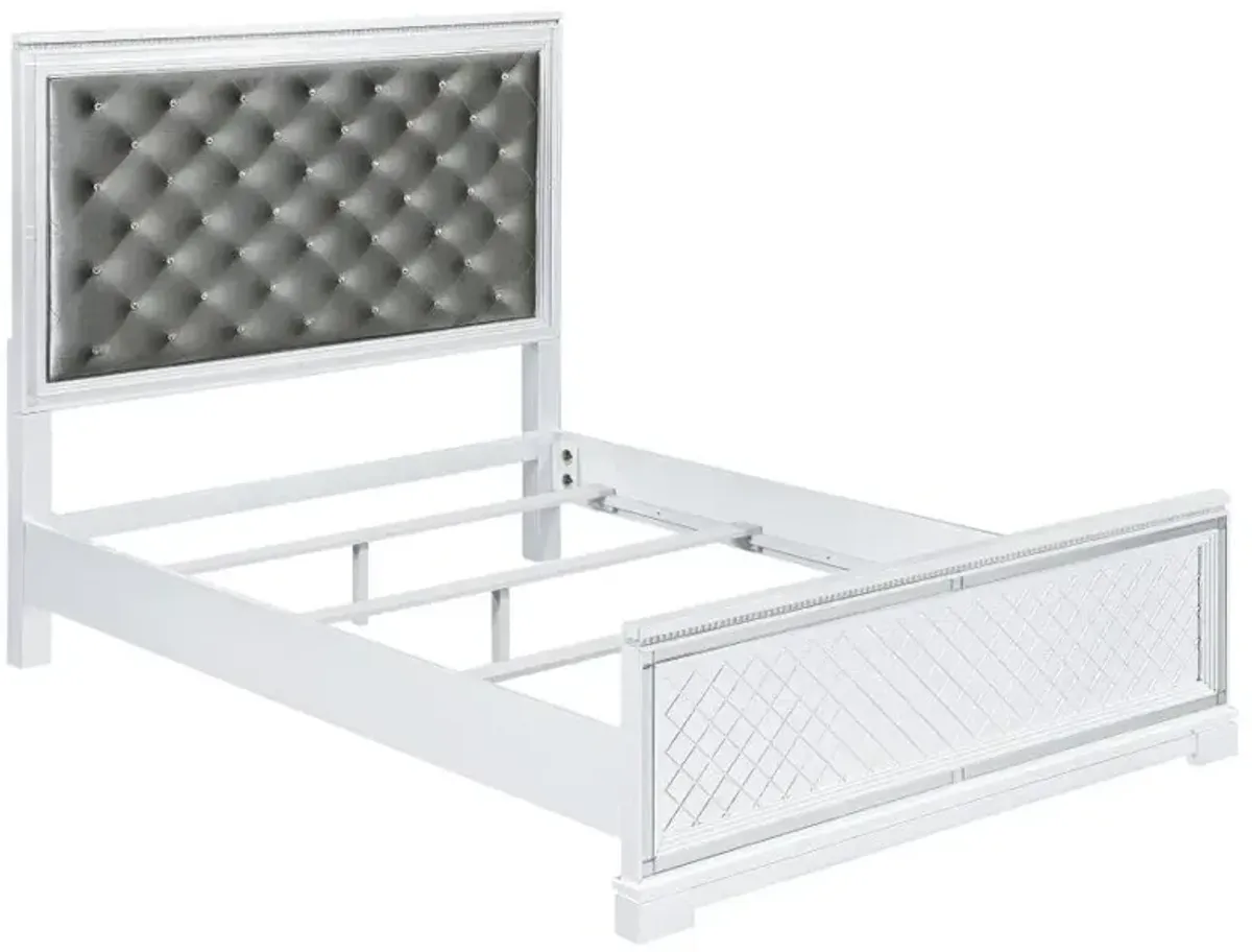 Eleanor Upholstered Tufted Bed White