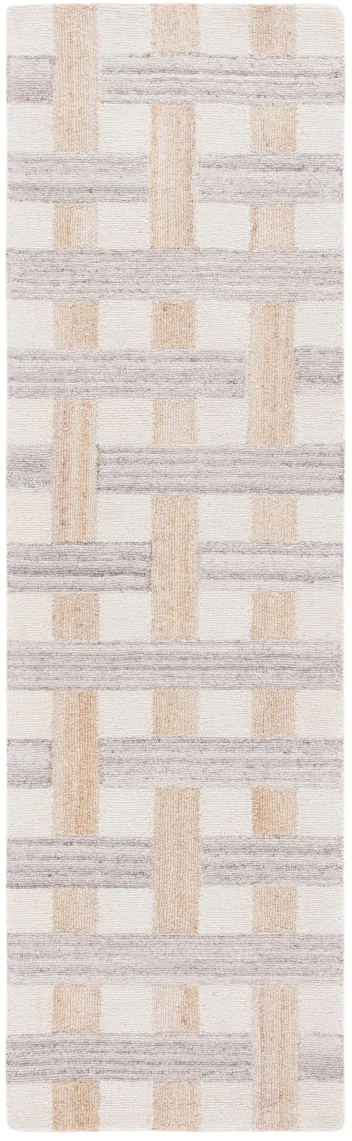 GENRE 301 CHECKERED GREY  2'-3' x 8' Runner Rug