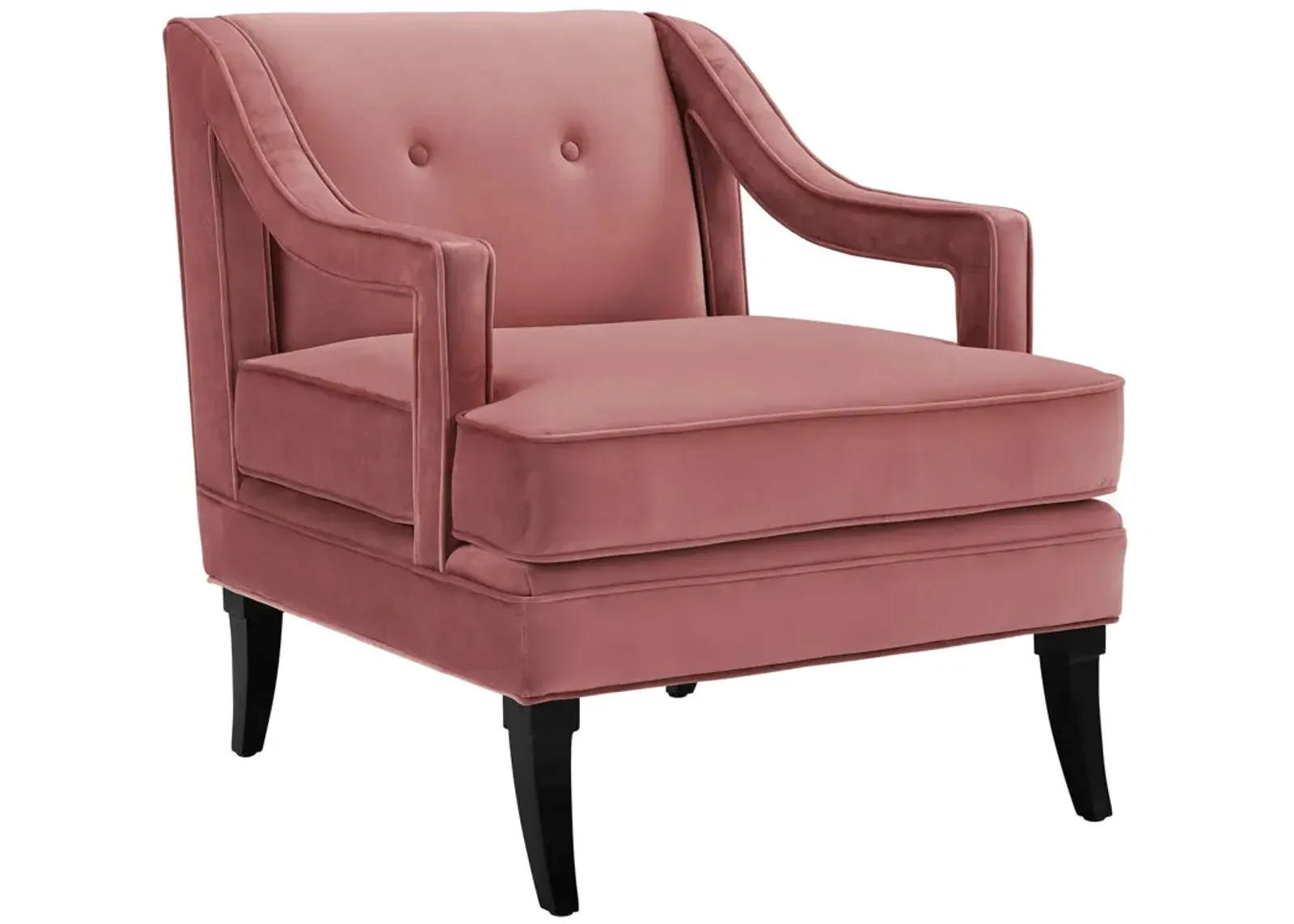 Concur Button Tufted Performance Velvet Armchair