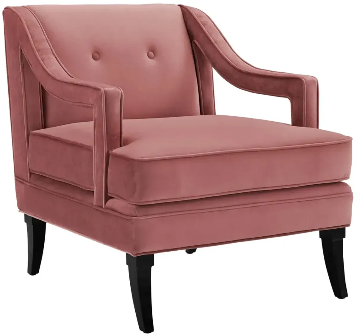 Concur Button Tufted Performance Velvet Armchair