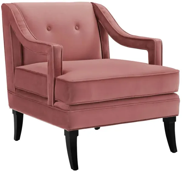 Concur Button Tufted Performance Velvet Armchair