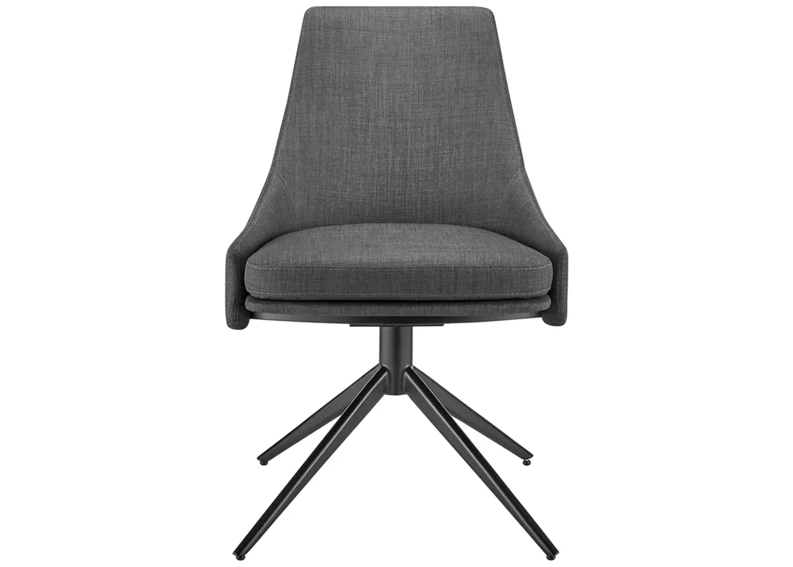 Signa Side Chair in Charcoal Fabric with Black Steel Base - Set of 1