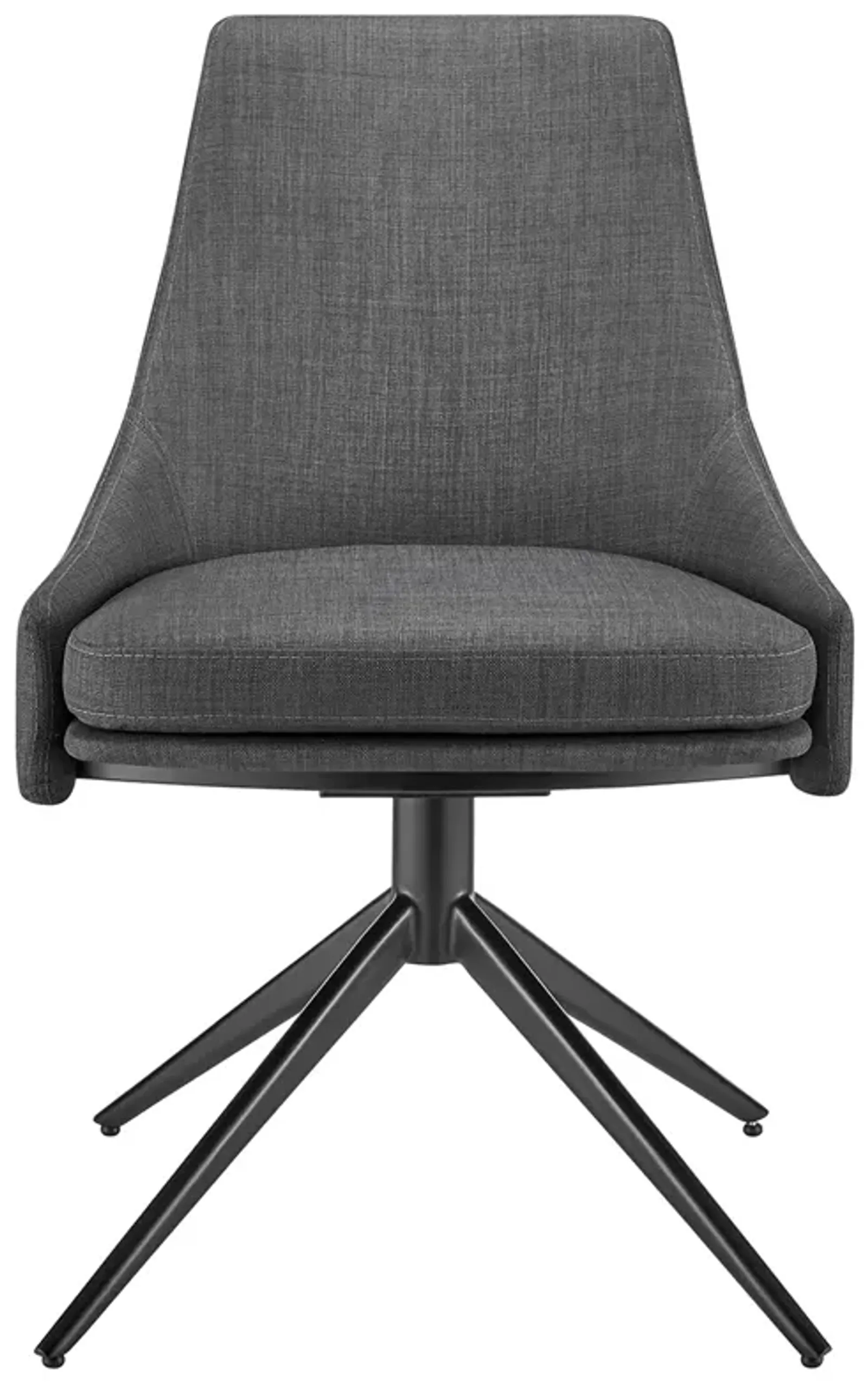 Signa Side Chair in Charcoal Fabric with Black Steel Base - Set of 1