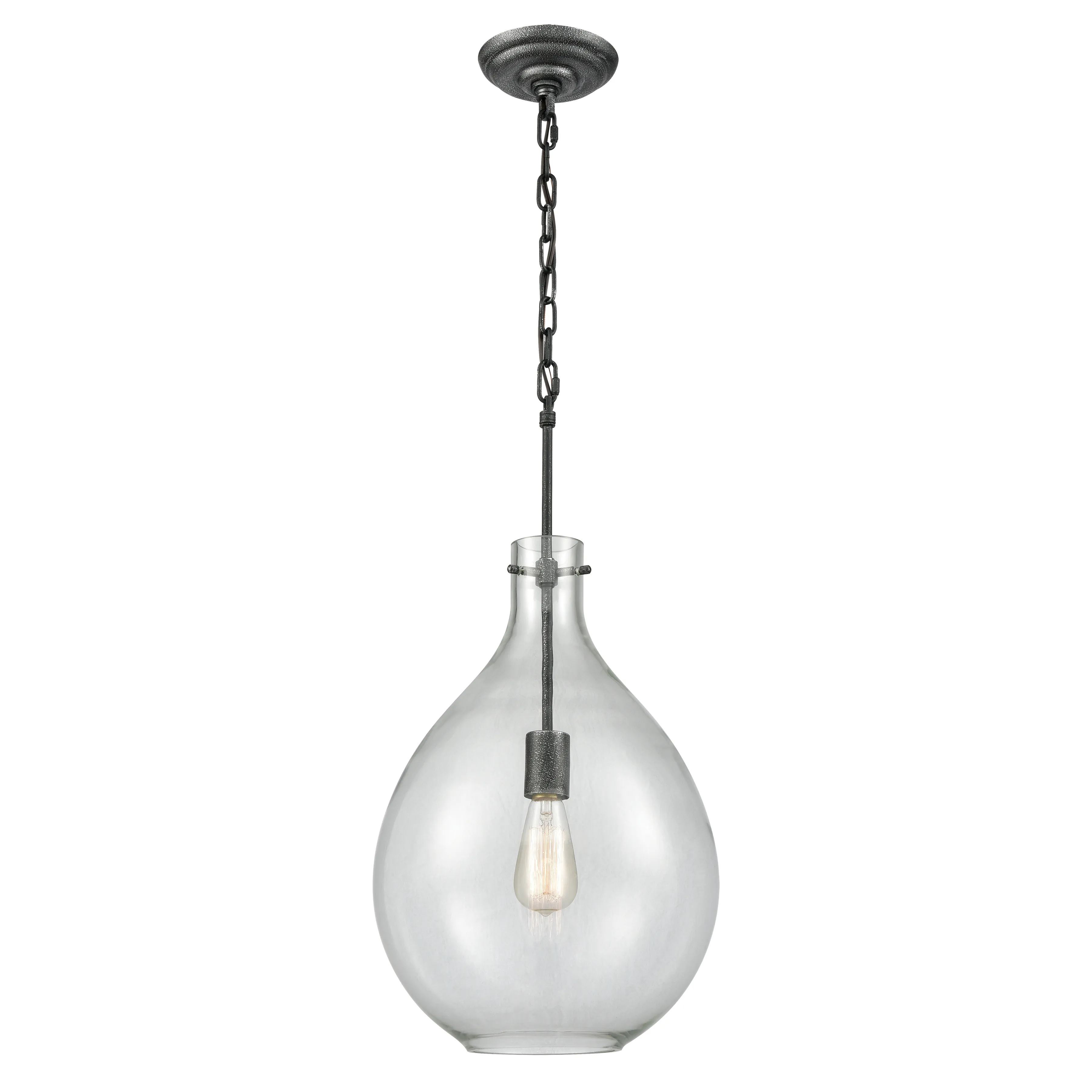 Sunderland 12" Wide 1-Light Mini Pendant - Silvered Graphite