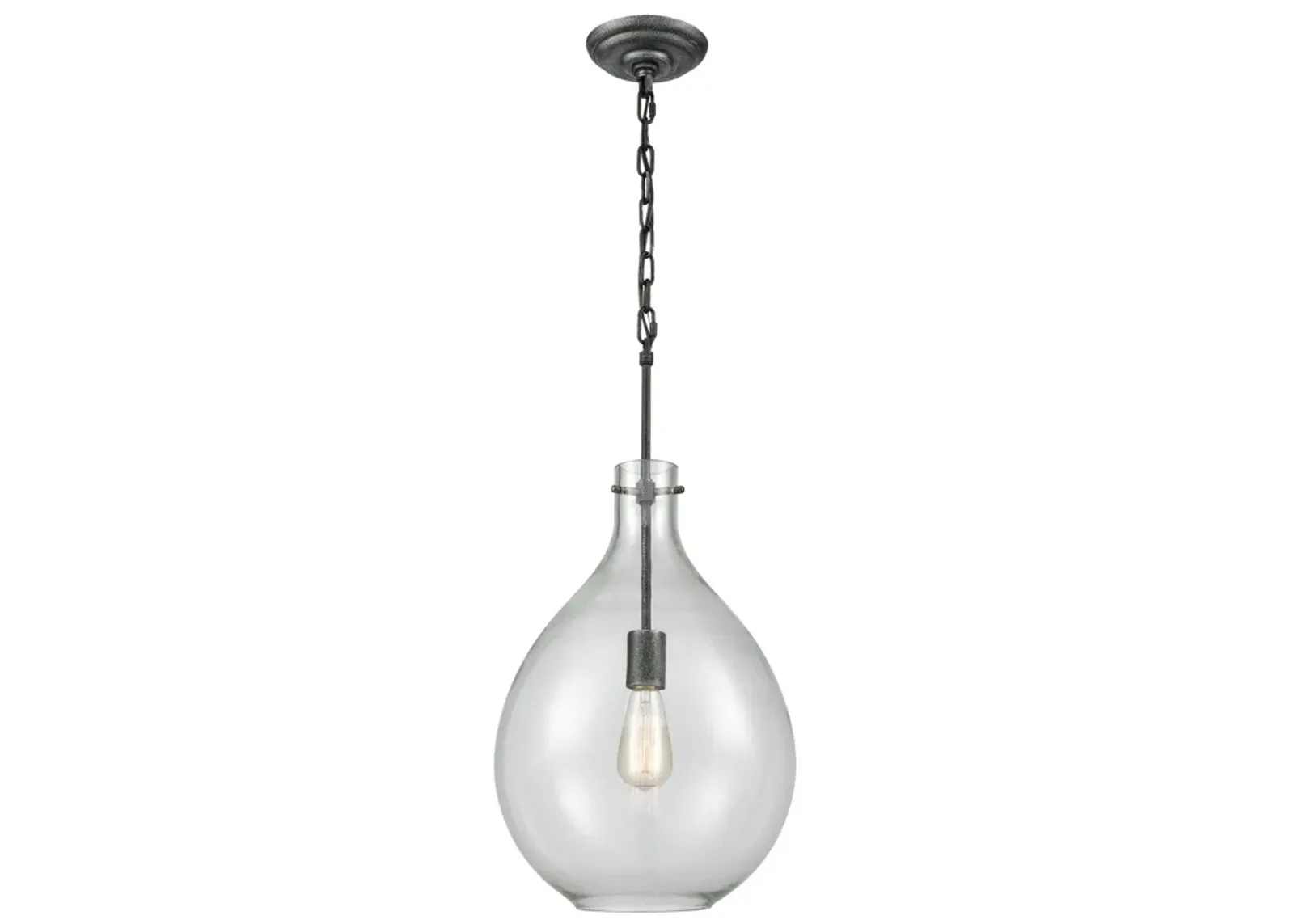 Sunderland 12" Wide 1-Light Mini Pendant - Silvered Graphite