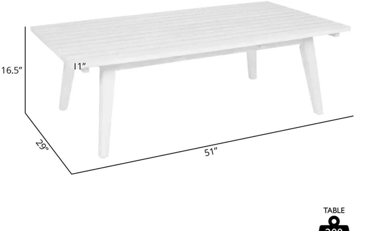 Cypress Outdoor Patio Coffee Table in Blonde Eucalyptus Wood