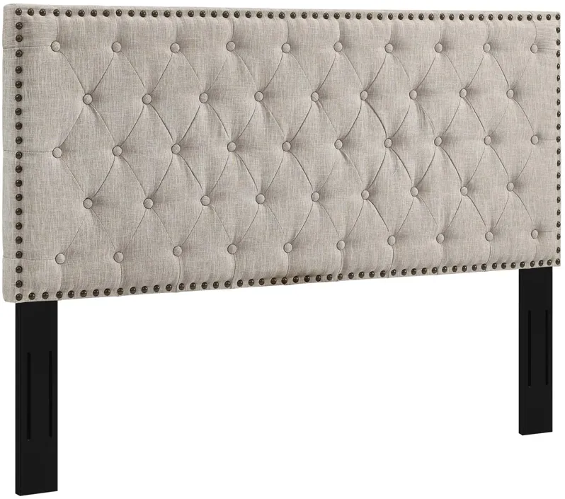 Helena Tufted Twin Upholstered Linen Fabric Headboard