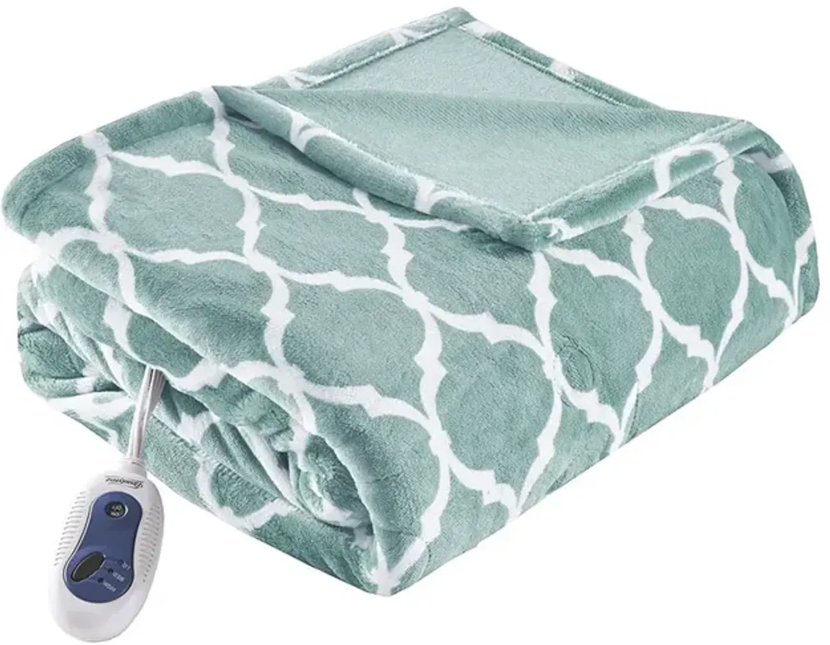 Beautyrest Heated Ogee Aqua Throw