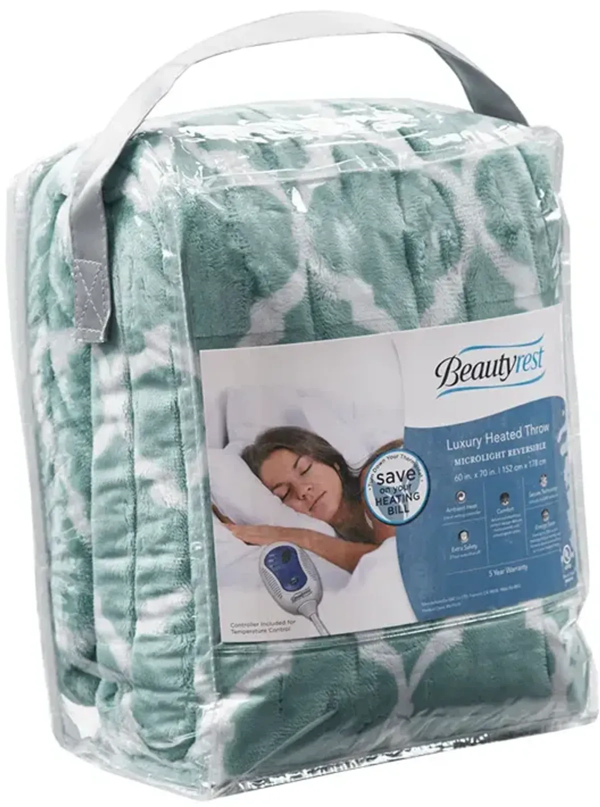 Beautyrest Heated Ogee Aqua Throw