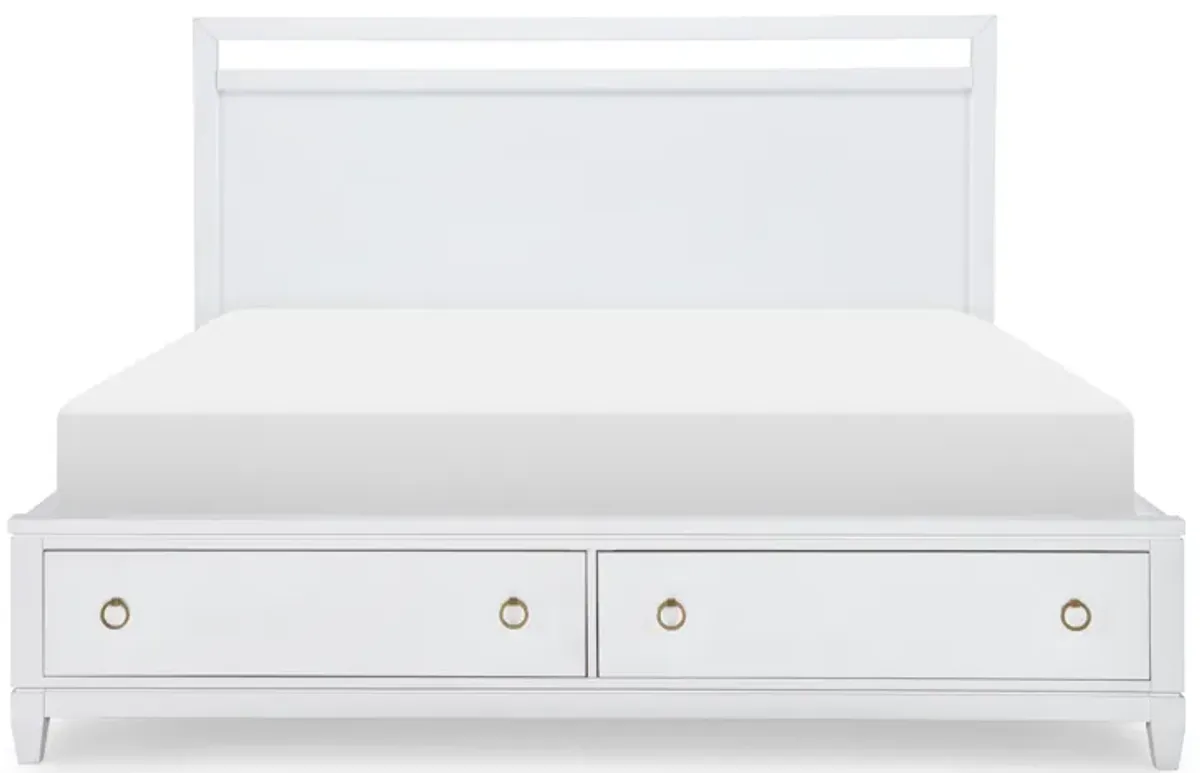 Summerland White Complete Panel Bed W Storage King 66 White Finish