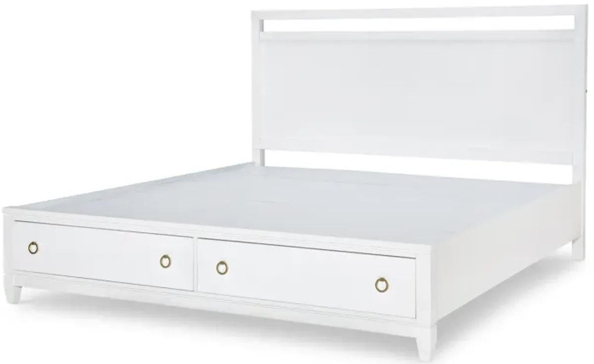 Summerland White Complete Panel Bed W Storage King 66 White Finish