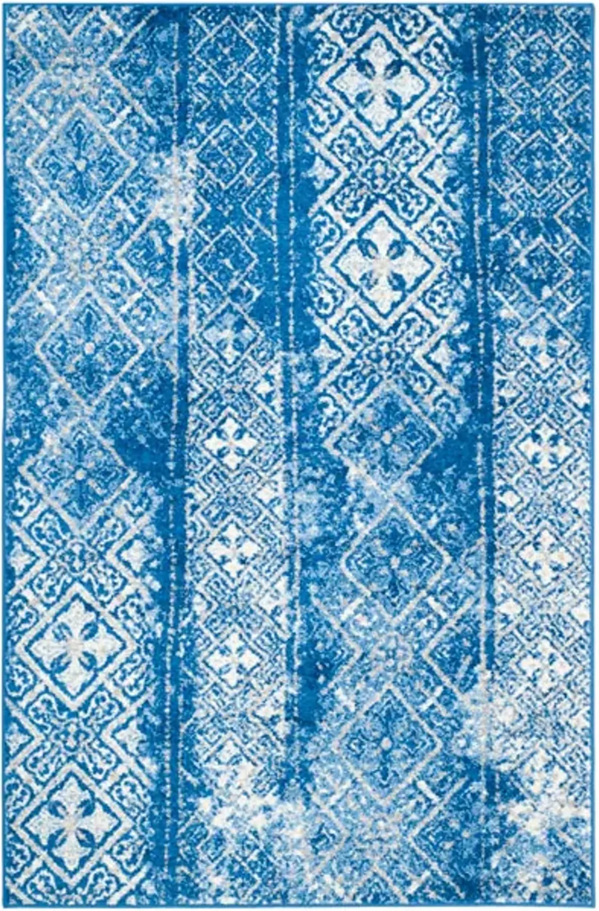 Adirondack Contemporary Silver / Blue 2'-6" X 6' Powerloomed Rug