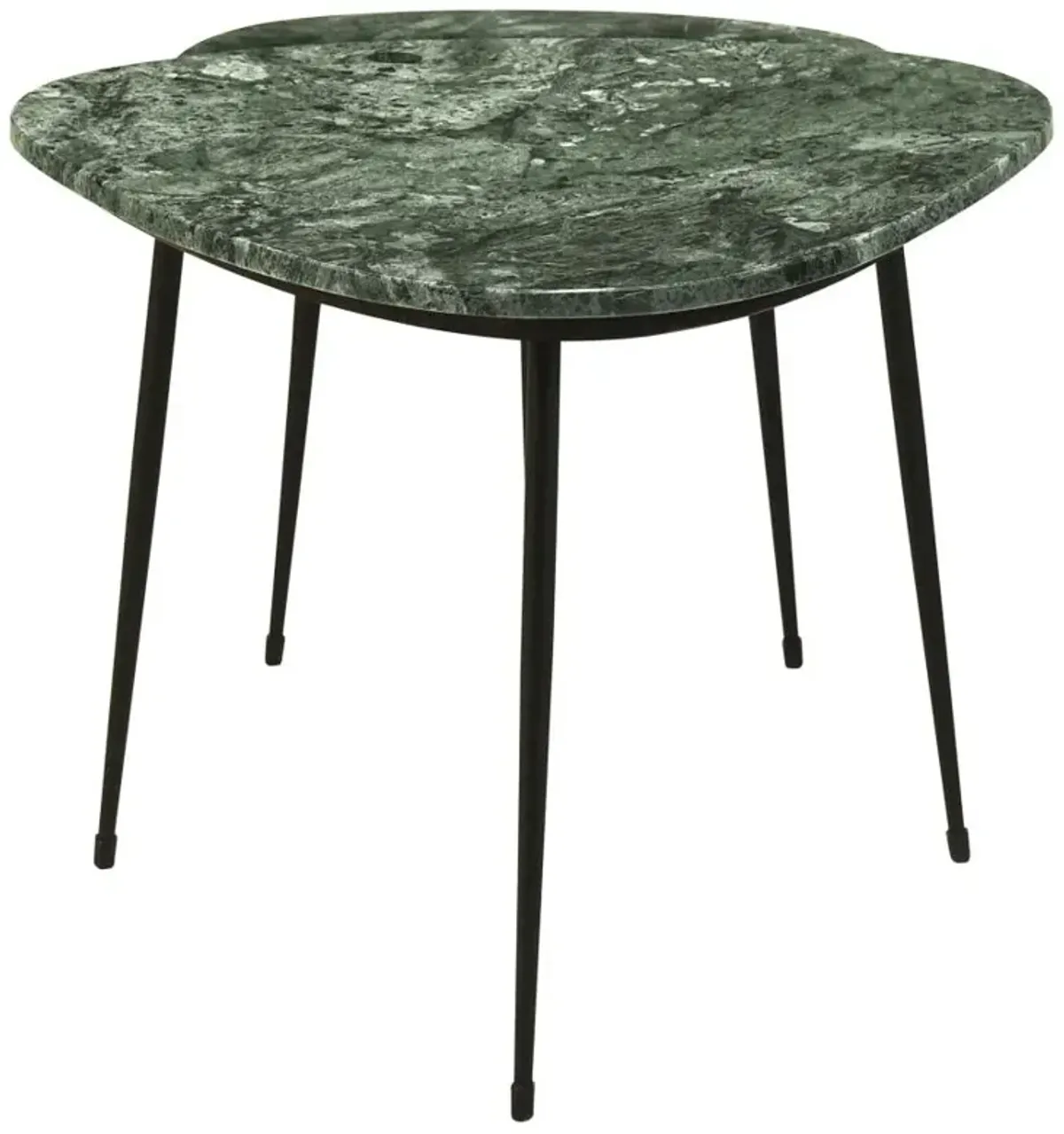 Tobias 2-piece Triangular Marble Top Nesting Table Green and Black