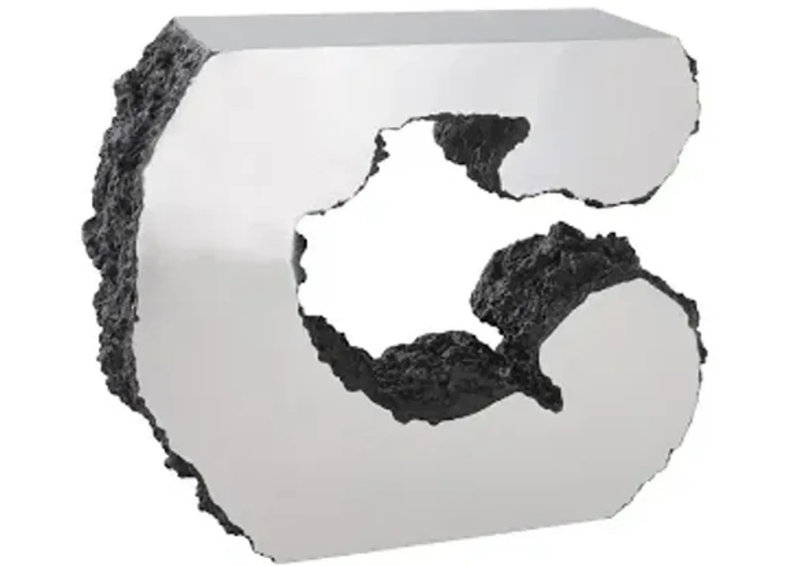 lava console table, stainless steel